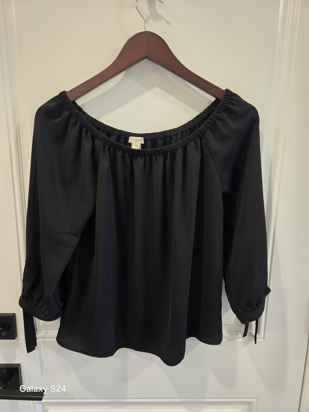 J. Crew Black Off-Shoulder Blouse